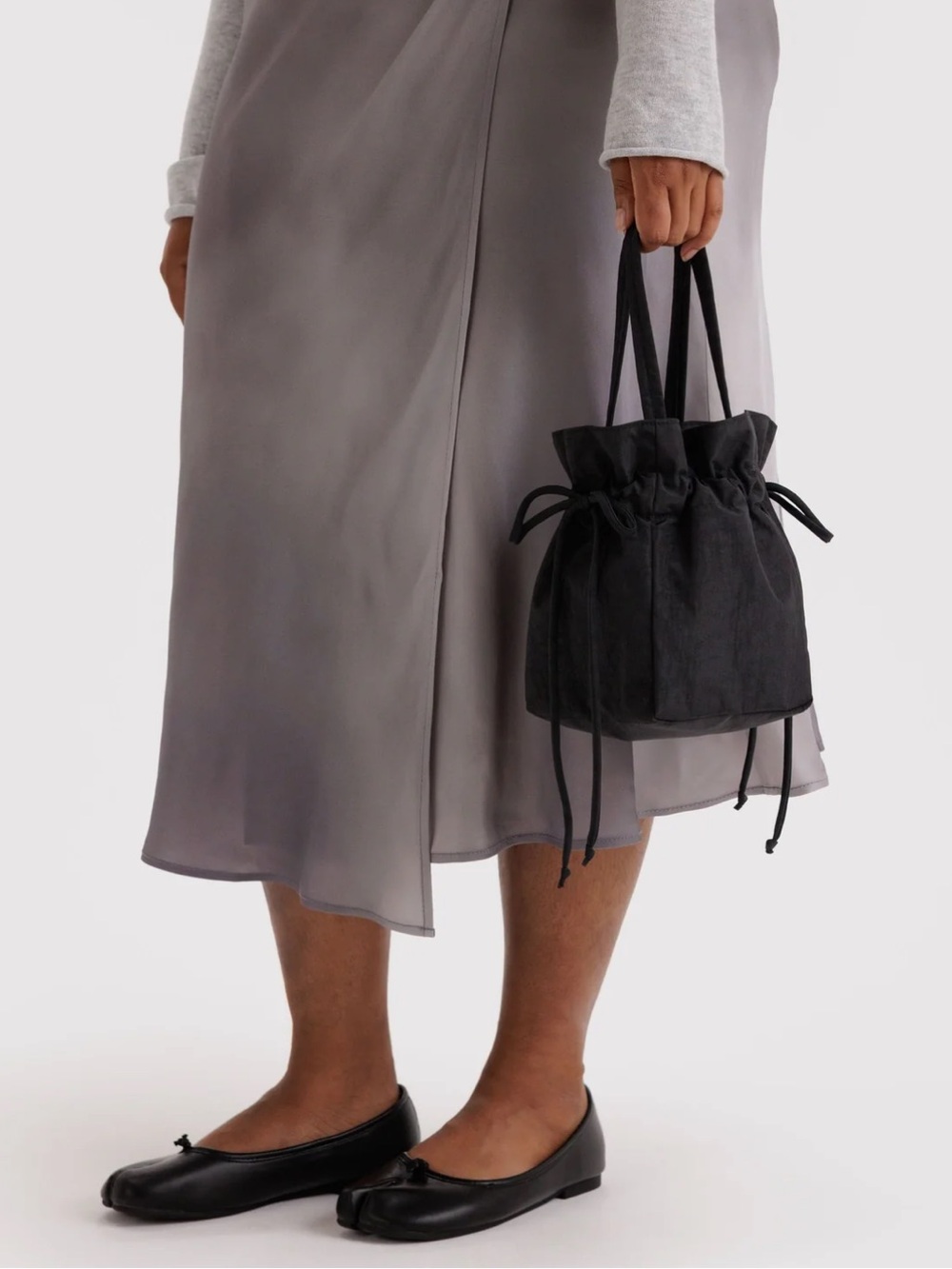 BAGGU Nylon Drawstring Bag Black Crossbody NWT - Picture 14 of 15